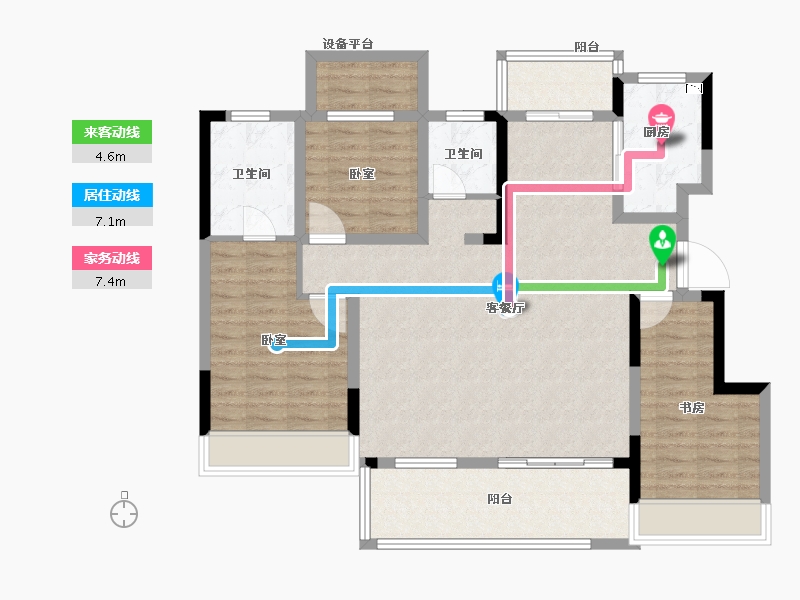 安徽省-合肥市-新华龙府-108.18-户型库-动静线