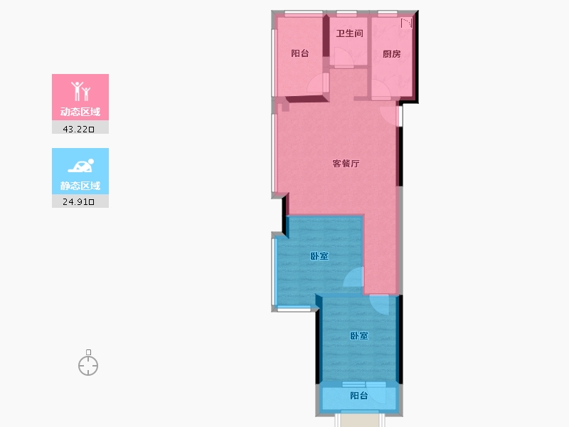 山东省-烟台市-中海知孚里-60.00-户型库-动静分区