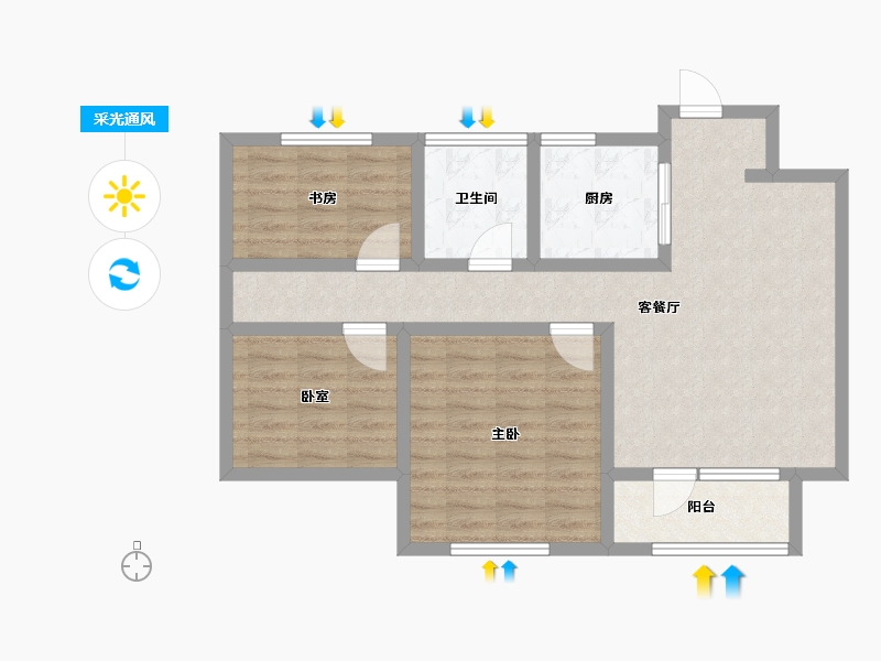 山东省-烟台市-鑫发小区东区-78.99-户型库-采光通风