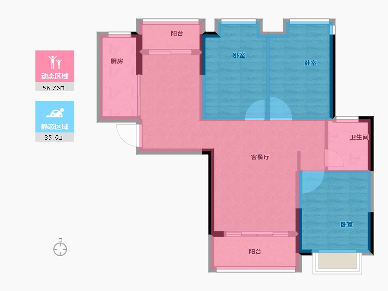 河南省-郑州市-御品蔚来云城-83.00-户型库-动静分区