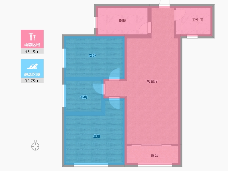 山东省-济南市-映月紫云城-67.63-户型库-动静分区