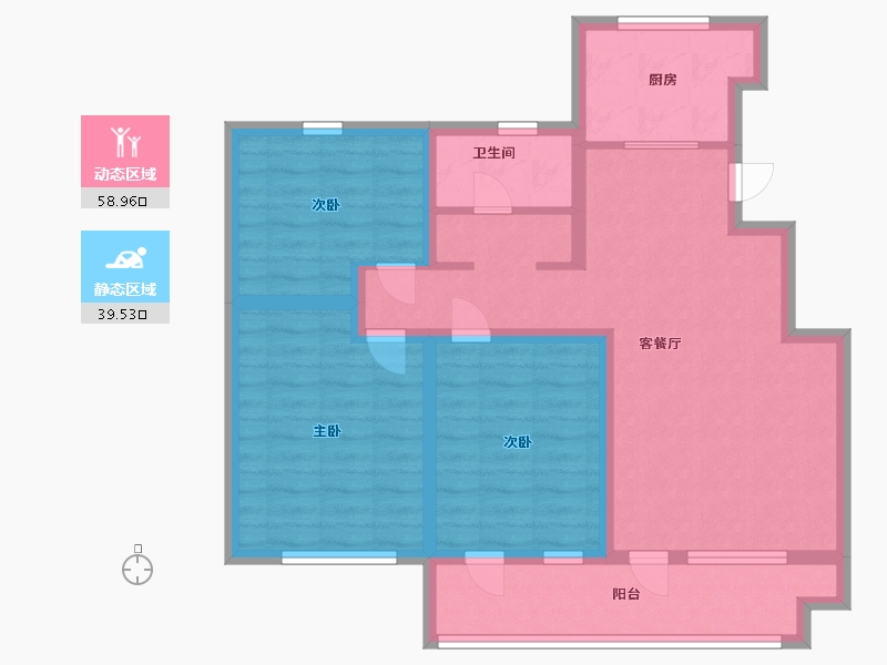 山东省-青岛市-金墨华府-86.69-户型库-动静分区