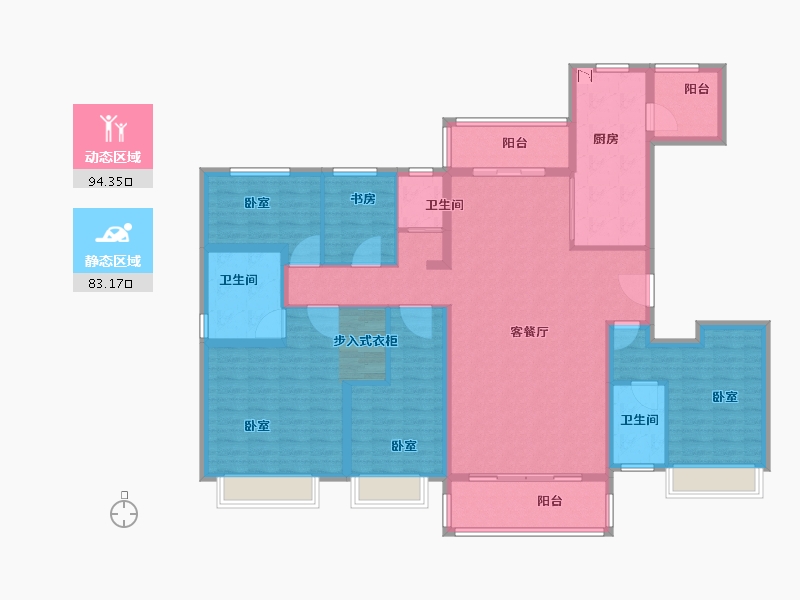 河南省-郑州市-碧桂园中央公园-160.00-户型库-动静分区