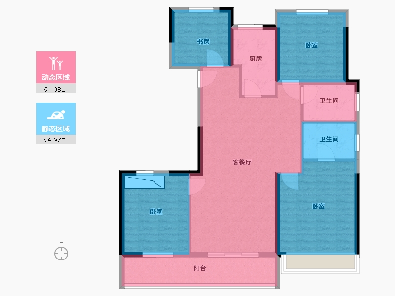 浙江省-温州市-中梁柏悦湾-106.00-户型库-动静分区