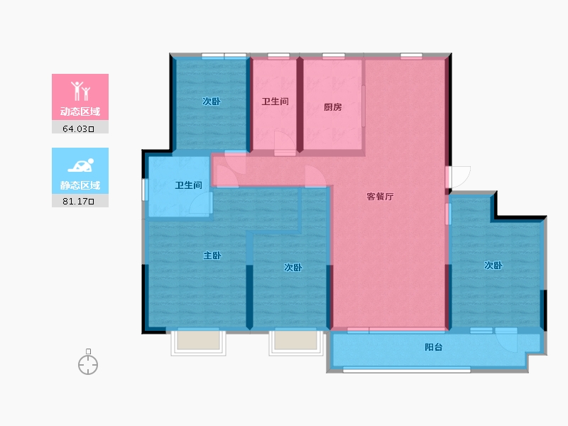 山东省-青岛市-万恒四季花城-130.00-户型库-动静分区