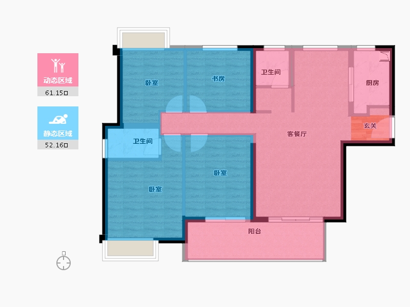 福建省-漳州市-格林兰锦-102.35-户型库-动静分区