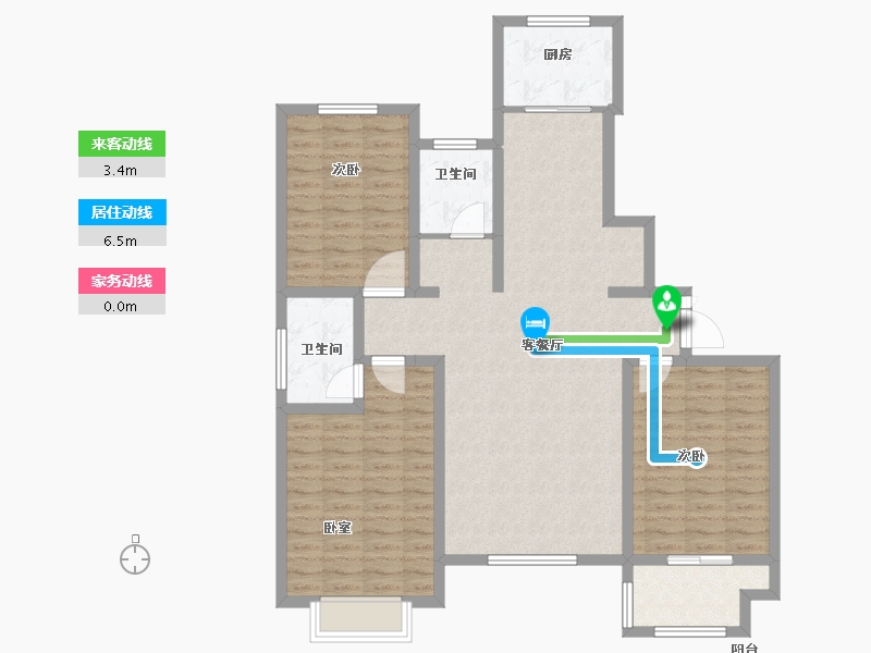 河南省-安阳市-内黄枣乡贵园-110.99-户型库-动静线