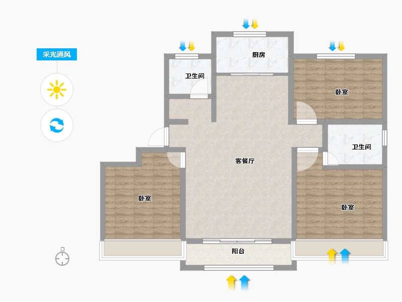 山东省-菏泽市-中达逸景广场-114.00-户型库-采光通风