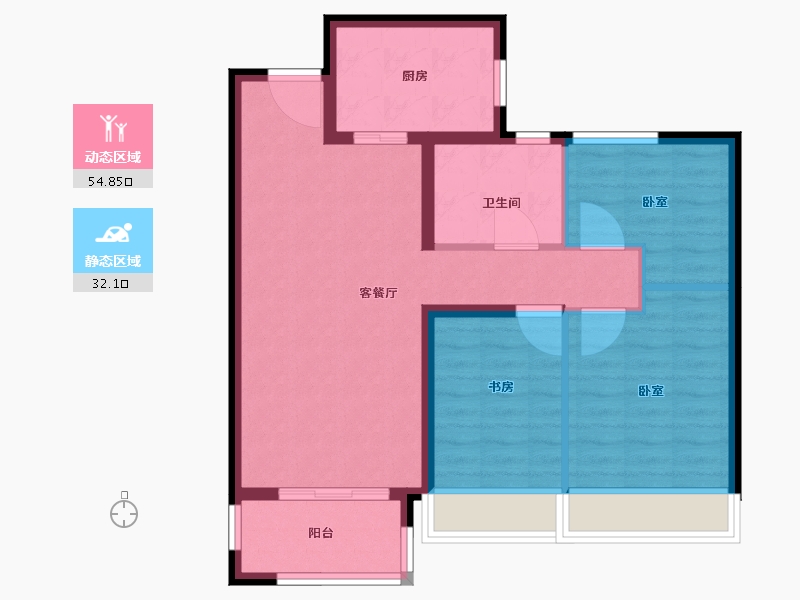 河南省-郑州市-郑北孔雀城-78.00-户型库-动静分区