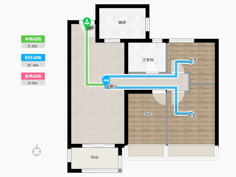 河南省-郑州市-郑北孔雀城-78.00-户型库-动静线