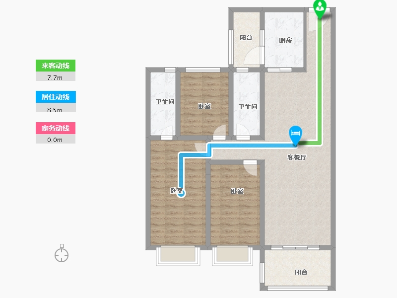 河南省-安阳市-碧桂园望曦台-102.08-户型库-动静线