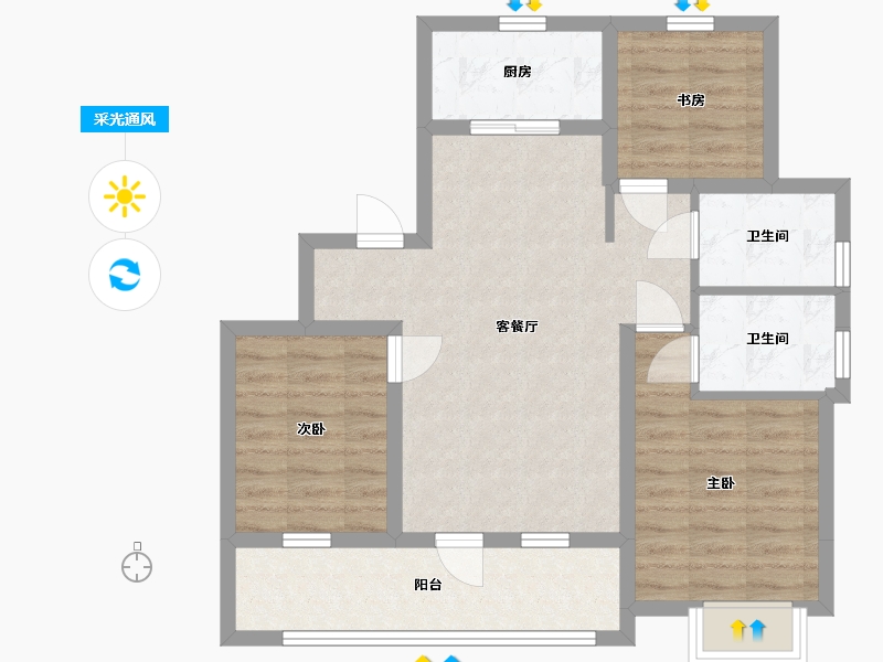 山东省-青岛市-保利开投徕卡公园-75.72-户型库-采光通风