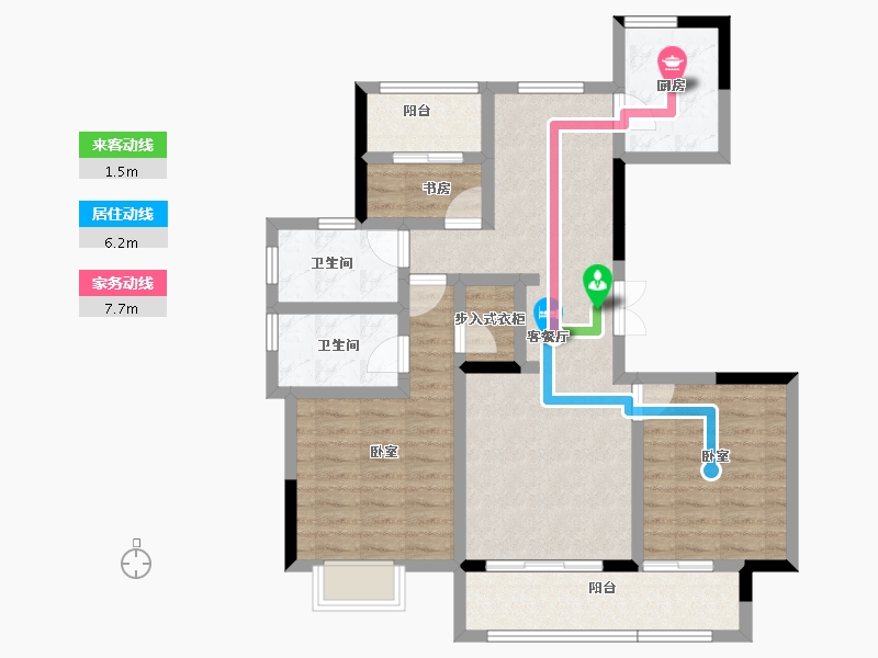 浙江省-绍兴市-大家映江南-86.29-户型库-动静线