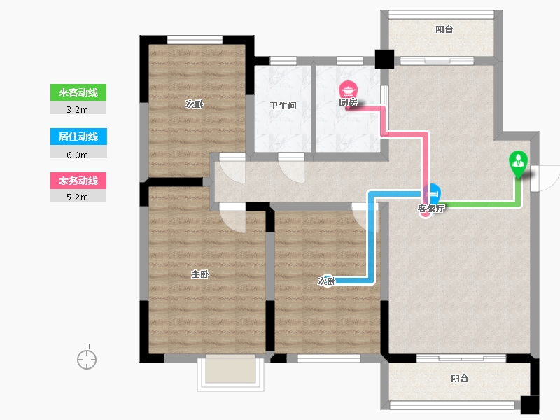 江西省-宜春市-北湖豪苑2期-96.00-户型库-动静线