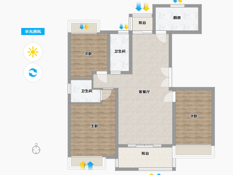 江西省-宜春市-洲阳世纪城-97.12-户型库-采光通风