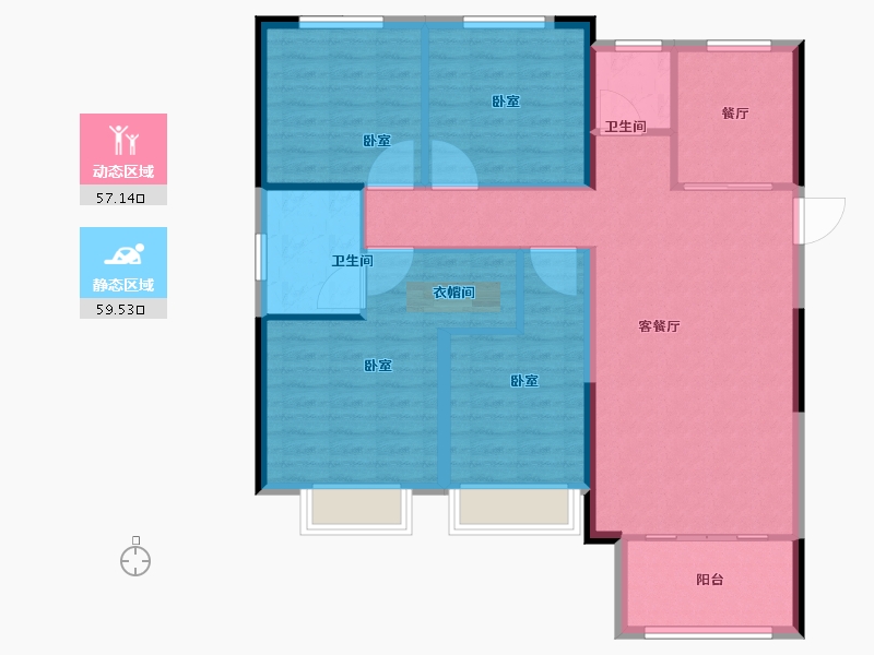 河南省-郑州市-阳光城丽景湾-106.00-户型库-动静分区