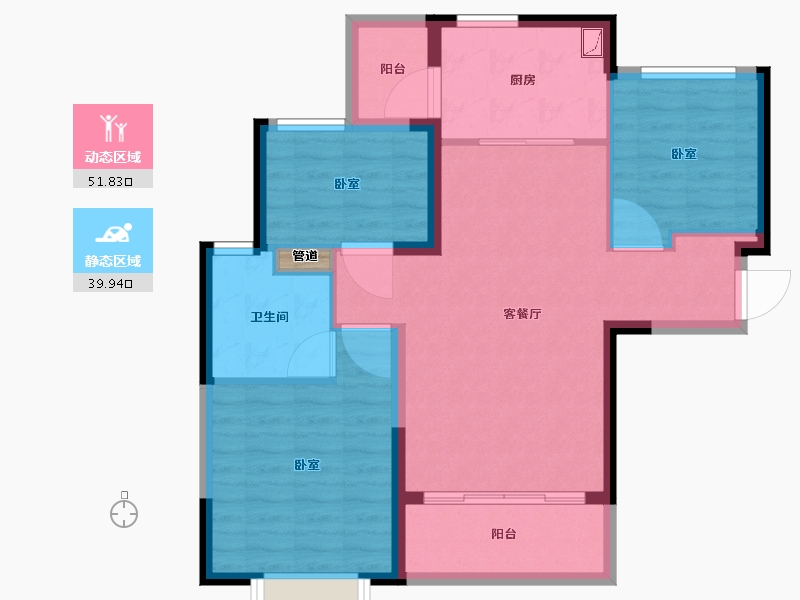 安徽省-合肥市-恒大未来城-82.75-户型库-动静分区