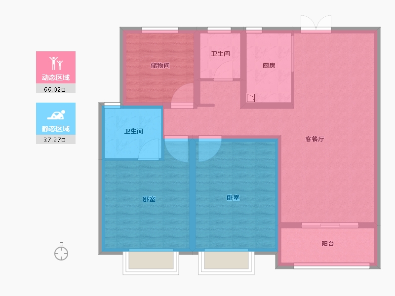 安徽省-合肥市-中建开元御湖公馆-92.23-户型库-动静分区