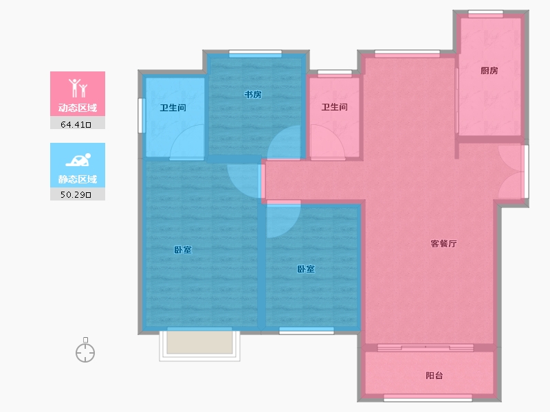 山东省-菏泽市-巨野枫叶正红（枫庭骊景）-104.00-户型库-动静分区