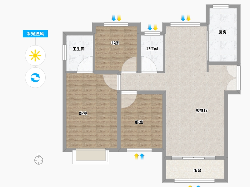 山东省-菏泽市-巨野枫叶正红（枫庭骊景）-104.00-户型库-采光通风