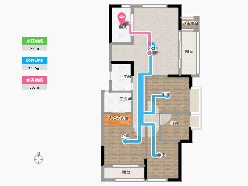 福建省-龙岩市-绿城·蘭园-103.00-户型库-动静线