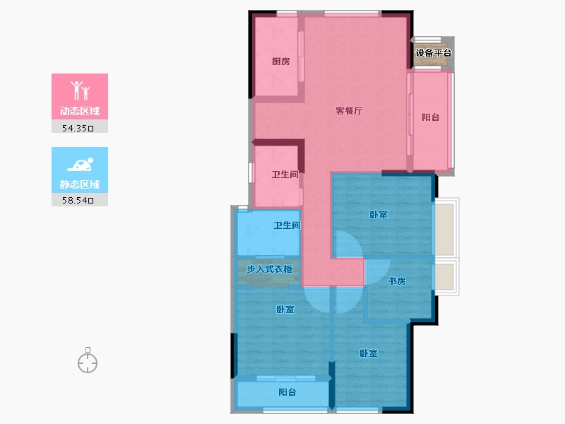 福建省-龙岩市-绿城·蘭园-103.00-户型库-动静分区