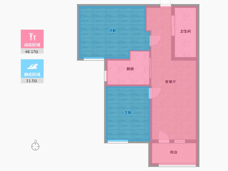 山东省-青岛市-鲁班国汇城儒苑-71.00-户型库-动静分区