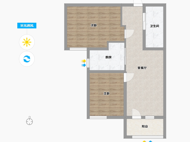 山东省-青岛市-鲁班国汇城儒苑-71.00-户型库-采光通风