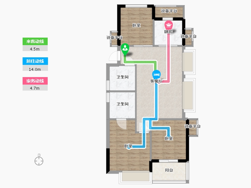 浙江省-宁波市-宝龙TOD奉甬新城-78.00-户型库-动静线