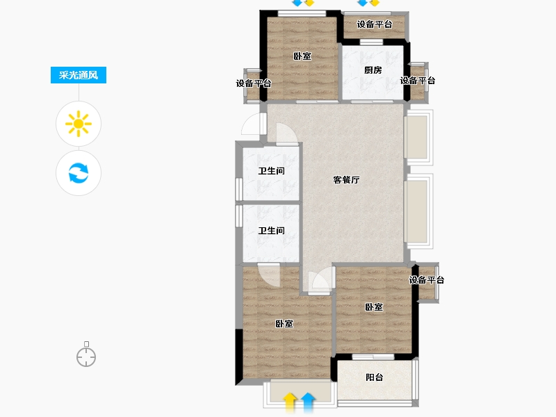 浙江省-宁波市-宝龙TOD奉甬新城-78.00-户型库-采光通风