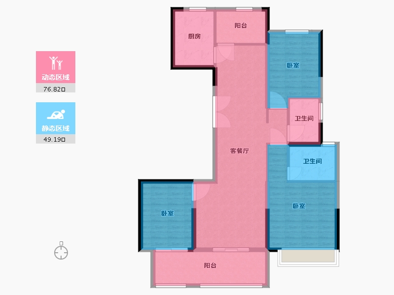 浙江省-宁波市-锦绣·金珑悦府-114.00-户型库-动静分区