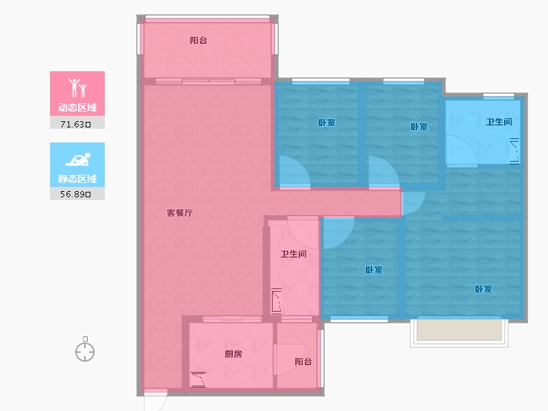 山东省-菏泽市-恒大绿洲-114.36-户型库-动静分区