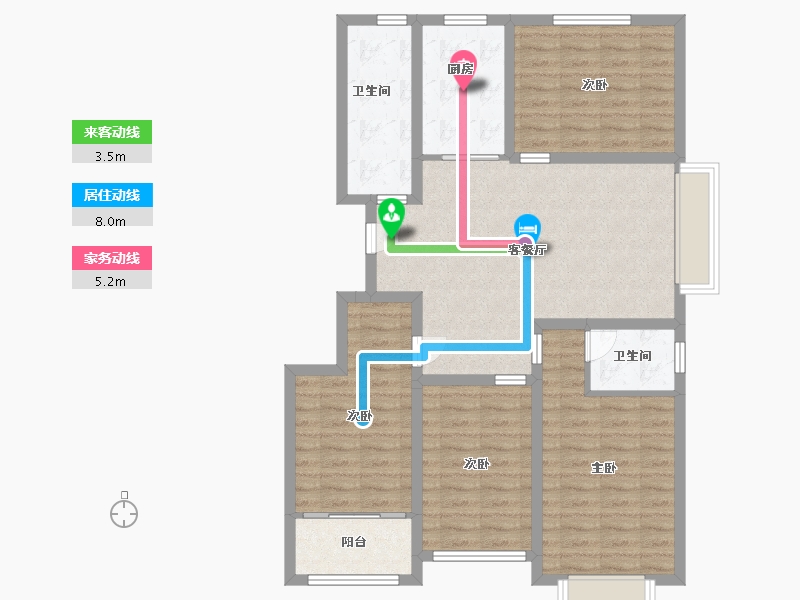 山东省-潍坊市-紫金园·世家别院-102.20-户型库-动静线