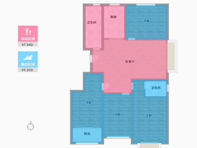 山东省-潍坊市-紫金园·世家别院-102.20-户型库-动静分区