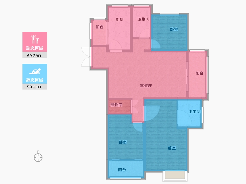 山东省-菏泽市-定陶维也纳国际城-116.00-户型库-动静分区