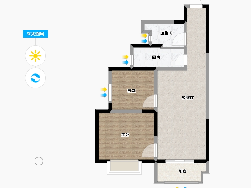 河南省-洛阳市-恒泰中心-69.70-户型库-采光通风