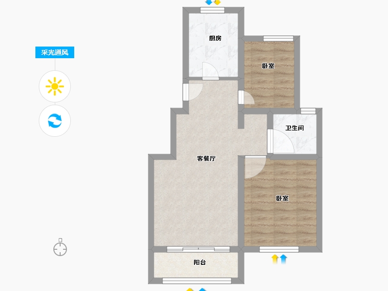 浙江省-绍兴市-三花景成府-56.00-户型库-采光通风