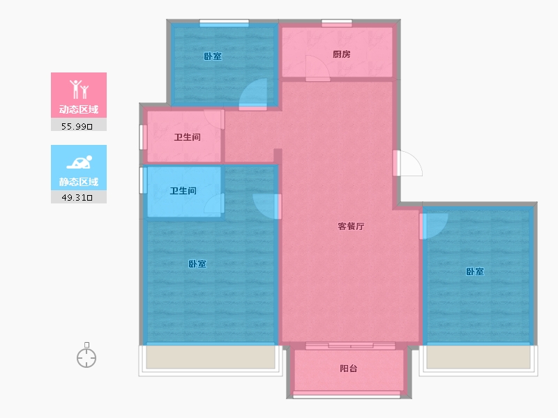 山东省-菏泽市-天华新天地-95.00-户型库-动静分区