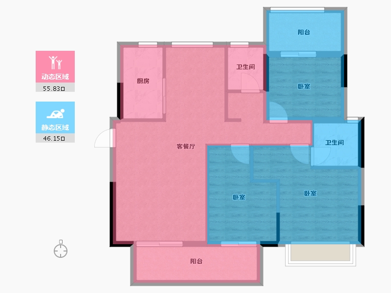 河南省-郑州市-禹洲嘉誉风华-92.00-户型库-动静分区