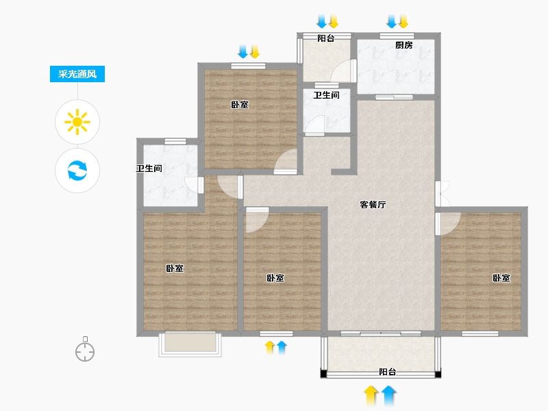 河南省-安阳市-天宏美好生活家园-142.00-户型库-采光通风