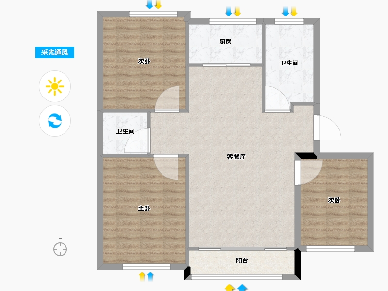 山东省-威海市-茂铭逸品学府-95.00-户型库-采光通风