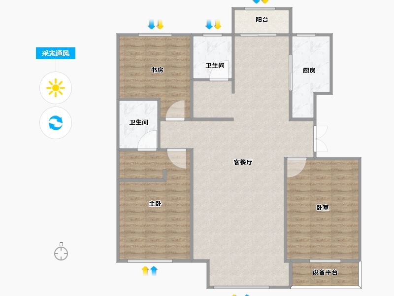 山东省-烟台市-金象泰吉祥家园-111.00-户型库-采光通风