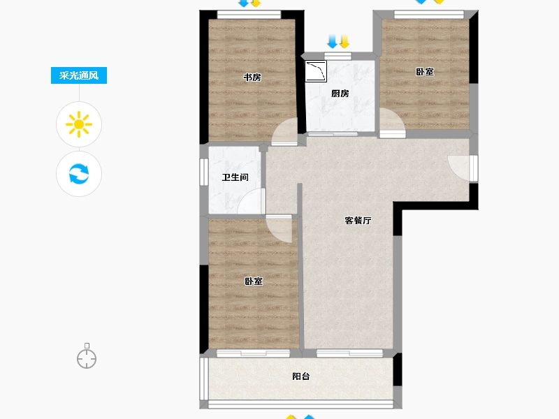 福建省-莆田市-铜锣湾·万达广场-69.18-户型库-采光通风