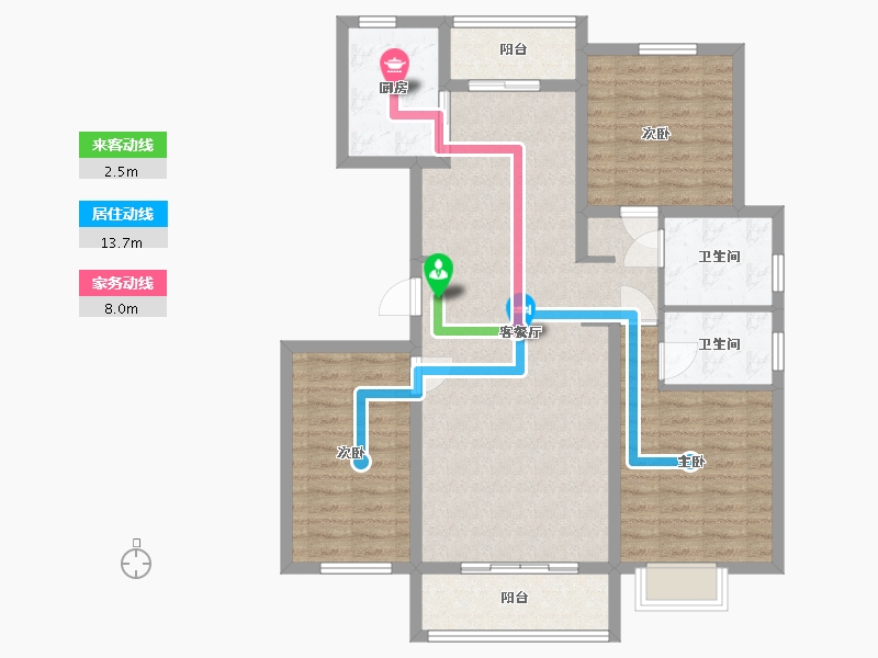 山东省-潍坊市-北辰白鹭湾-103.90-户型库-动静线