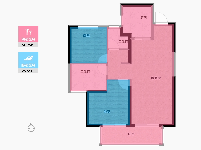 河南省-郑州市-融侨悦城-71.00-户型库-动静分区