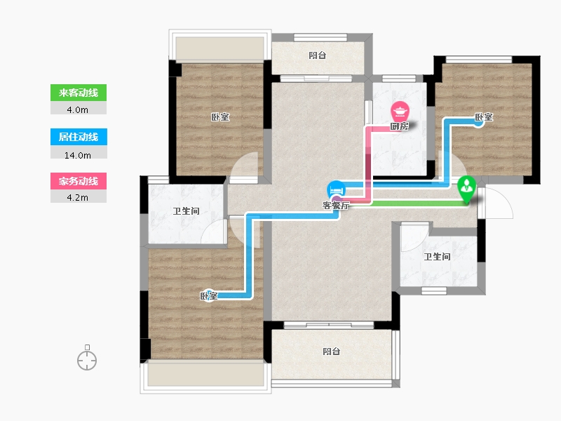 河南省-郑州市-雅居乐云南原乡-91.04-户型库-动静线