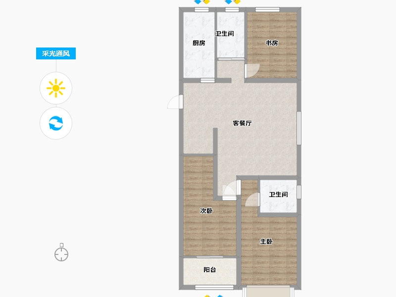 山东省-潍坊市-恒信·领峰-93.19-户型库-采光通风