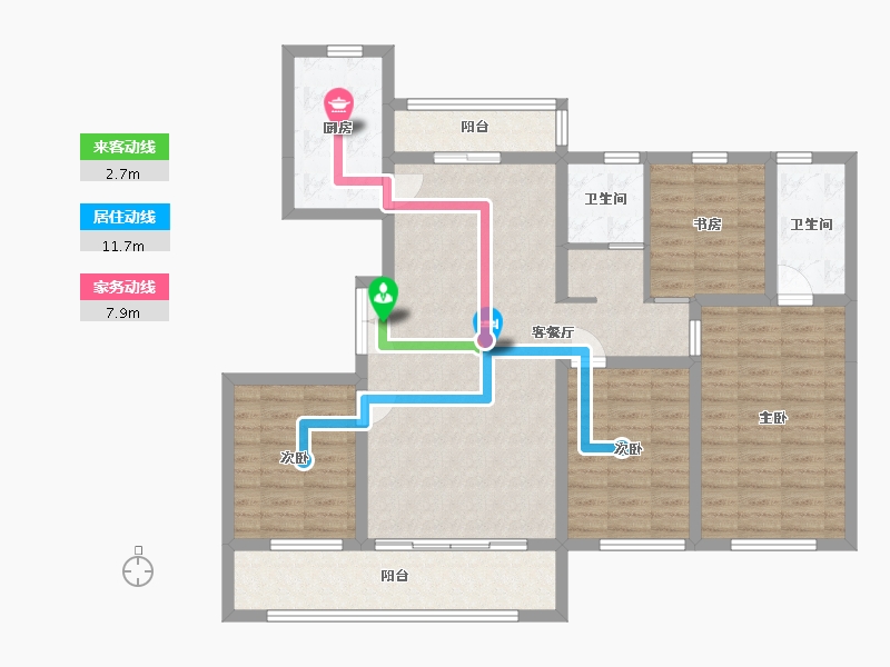 山东省-潍坊市-龙港育秀园-115.97-户型库-动静线