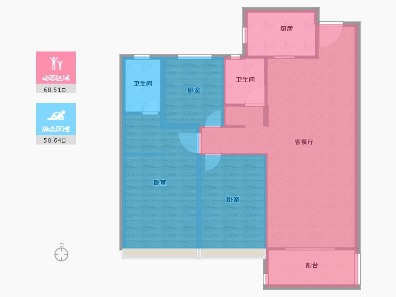 河南省-安阳市-新城国际三期-108.89-户型库-动静分区