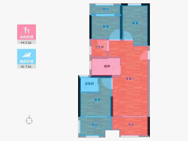 河南省-郑州市-禹洲嘉誉风华-77.80-户型库-动静分区